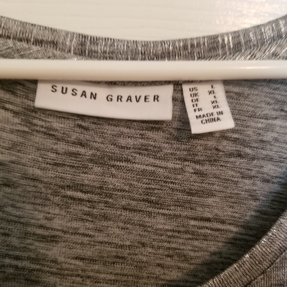 NWT 2 pc Susan Graver Foil Print Cardigan Tank Set - Picture 3 of 16